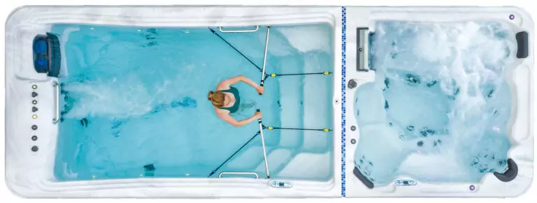 A lady workout in a Tidal Swim Spa