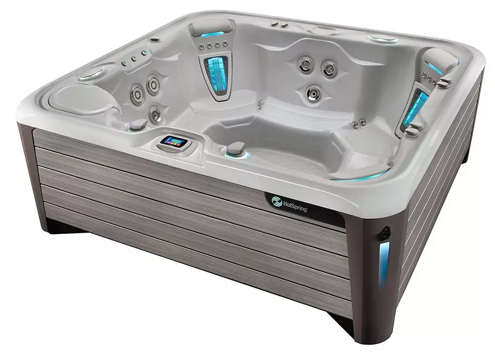 Hot-Spring-Highlife-2014-Grandee-NXT-Ice-Gray-Monteray-Gray-High_Angle-02 - Love's Hot Tubs