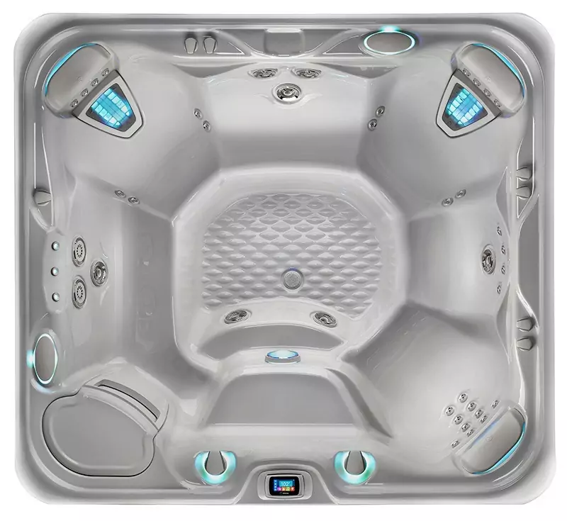Hot-Spring-Highlife-2014-Grandee-NXT-Ice-Gray-Monteray-Gray-Overhead - Love's Hot Tubs