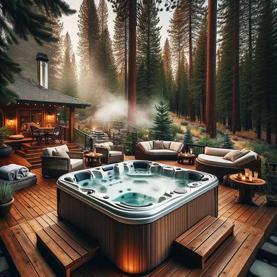 A Hot Tub in a Backyard in Idaho