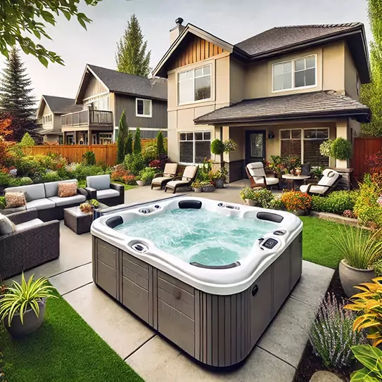 How-Many-Years-Will-a-New-Hot-Tub-Last-Loves-Hot-Tubs - Love's Hot Tubs A hot tub in a backyard